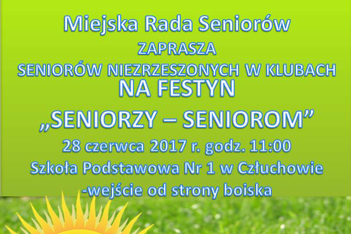 SENIORZY SENIOROM – ZAPROSZENIE DO CZŁUCHOWA