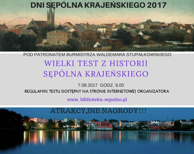 TEST Z HISTORII SĘPÓLNA KRAJEŃSKIEGO – ZAPRASZAMY DO ZABAWY