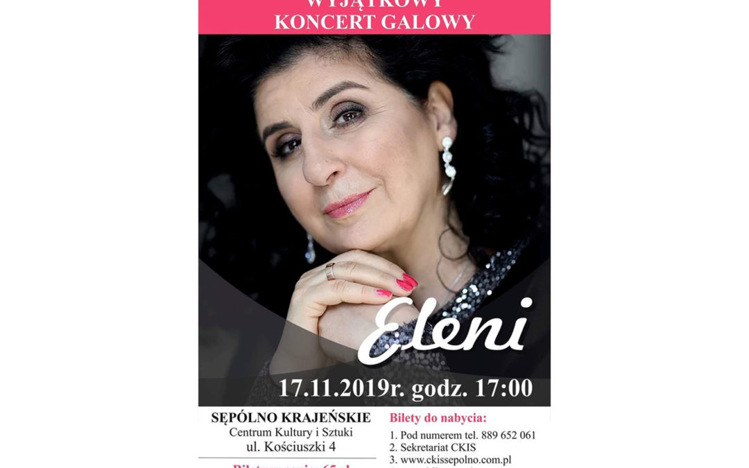 KONCERT ELENI – SĄ JESZCZE WOLNE MIEJSCA